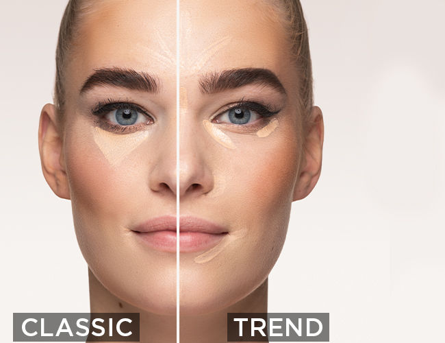 Concealer application: classic and trend