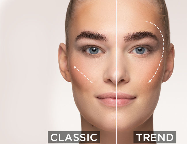 Blush application: classic and trend