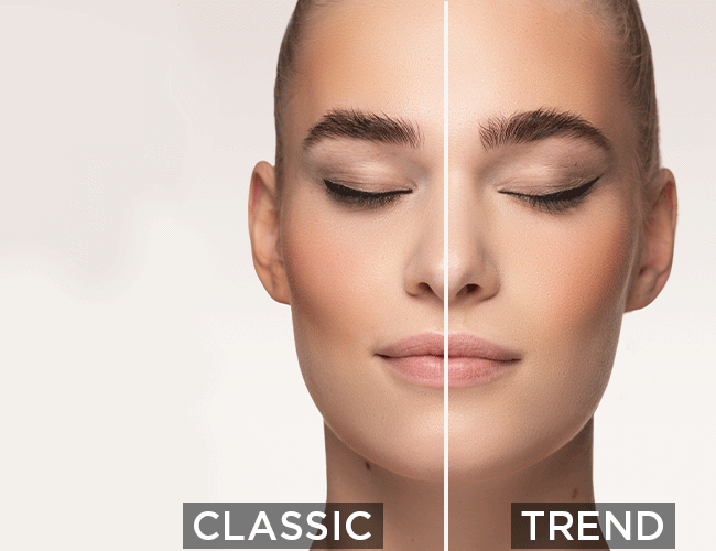 Eyeliner application: classic and trend